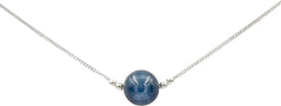 Earth Song Jewelry - Ketting in Sterling Zilver met Blauwe Kyaniet Edelsteen - 40cm Halsketting met Hanger - Sieraden