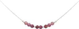 Earth Song Jewelry - Ketting in Sterling Zilver met Kleine Roze Toermalijn Edelsteen - 40cm Halsketting met Hanger - Sieraden