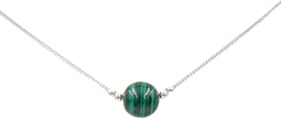 Earth Song Jewelry - Ketting in Sterling Zilver met Malachiet Edelsteen - 40cm Halsketting met Hanger - Sieraden
