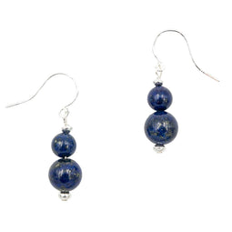 Earth Song Jewelry - Oorbellen in Sterling Zilver met Dubbele Lapis Lazuli Edelsteen - Sieraden
