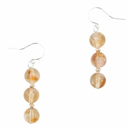 Earth Song Jewelry - Oorbellen in Sterling Zilver met Gestapelde Gouden Citrijn Edelsteen - Sieraden