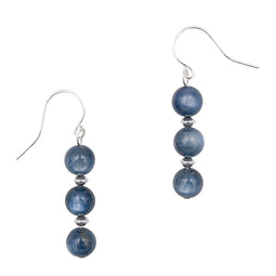 Earth Song Jewelry - Oorbellen in Sterling Zilver met Gestapelde Blauwe Kyaniet Edelsteen - Sieraden