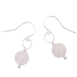 Earth Song Jewelry - Oorbellen in Sterling Zilver met Kleine Rozenkwarts Edelsteen - Sieraden