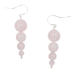 Earth Song Jewelry - Oorbellen in Sterling Zilver met Rozenkwarts Edelsteen - Sieraden