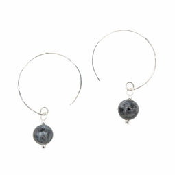 Earth Song Jewelry - Oorbellen in Sterling Zilver met Zwarte Maansteen Edelsteen - Sieraden