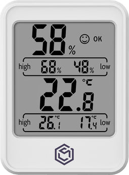 Ease Electronicz Hygrometer Min/Max - Luchtvochtigheidsmeter - Digitaal Weerstation - Vochtigheidsmeter - Thermometer voor Binnen - Met verlichting