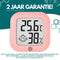 Ease Electronicz Hygrometer - Weerstation - Luchtvochtigheidsmeter - Thermometer Voor Binnen - Incl. Batterij en Plakstrip