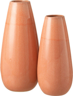 J-Line vaas Effen Rond - keramiek - oranje - large - 48 cm hoog