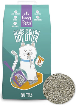 Easypets Classic 5in1 Kattenbakvulling - 20L - Klontvormend kattengrit - Zonder geur - 100% stofvrij - Natuurlijk