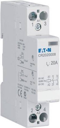 Eaton CR2020008 Installatiezekeringautomaat Nominale spanning: 8 V DC/AC Schakelstroom (max.): 20 A 2x NO 1 stuk(s)