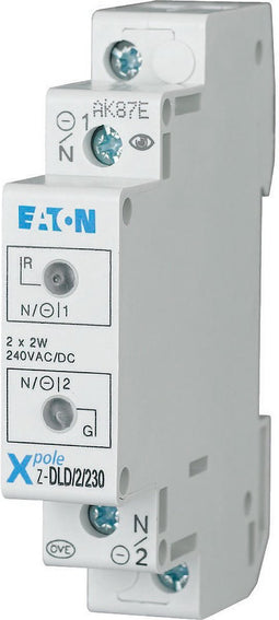 Eaton dubbele LED signaallamp 230V AC/DC Rood Groen - 284925 - E3EBF