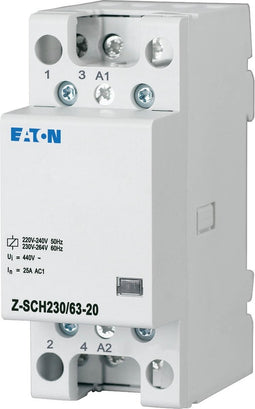 Eaton Z-SCH230/63-20 Installatiezekeringautomaat Nominale spanning: 230 V, 240 V Schakelstroom (max.): 63 A 2x NO 1 stu