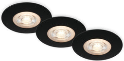 BRILONER - Set van 3 LED Inbouwspots - IP65 - Ø9 cm - 5W - 480 Lm - 3.000 K - zwart (3 stuks)
