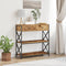 vidaXL - Console - Tafel - Oud - Hout - 75x28x75 - cm - Engineered - Hout - en - Staal