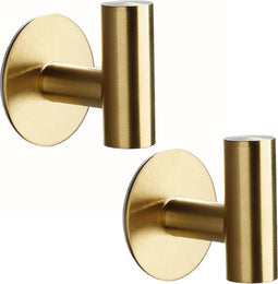 EAVY 2 stuks Zelfklevende Handdoekhaakjes - Handdoekhouders - Plakhaakjes - Goud