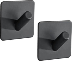 EAVY Handdoekhaakjes Zelfklevend Zwart - 2x Zelfklevende Haakjes - Handdoekhouder - Plakhaakjes - Wandhaak