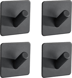 EAVY Handdoekhaakjes Zelfklevend Zwart - 4x Zelfklevende Haakjes - Handdoekhouder - Plakhaakjes - Wandhaak