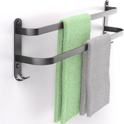 EAVY Handdoekrek Badkamer Zwart - 60 cm - Handdoekhouder - Handdoekenrek - Badkamerrek - Wandrek