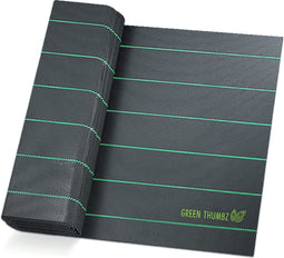 Onkruidbestrijdingsmembraan - gevouwen 2m x 10m tuinmembraan voor onkruidbestrijding, heavy-duty onkruidmembraan en landschapsstof (1,86 m² 100gsm) - 2m x 10m