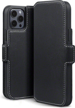 Qubits - slim wallet hoes - Geschikt voor iPhone 12 Mini - Zwart