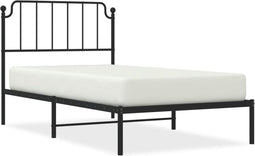 vidaXL - Bedframe - met - hoofdbord - metaal - zwart - 100x190 - cm