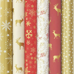 Wintercharm cadeaupapier - Kerstpapier inpakpapier - 200 x 70 cm - 5 rollen (5 stuks)