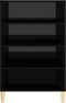 vidaXL - Dressoir - 57x35x90 - cm - bewerkt - hout - hoogglans - zwart
