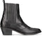 PS Poelman TARTOR - Enkellaarzen - Zwart leer met snake print - Zwart