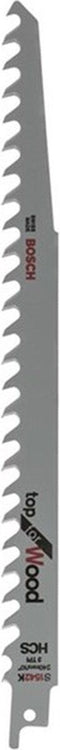 Bosch 2 608 650 682 - Reciprozaagblad S 1542 K - Geslepen voor kachelhout en vochtig hout - (5 stuks)