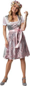 Dressforfun Mini-dirndl Sonthofen - Verkleedkleding - Glanzende afwerking - Zilver/roze - XL