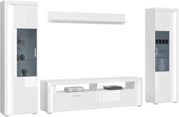 Furnilux Skylight - Dakraam woonkamercombinatie - Hoogglans MDF - Wit/grijs - 46x351x202cm