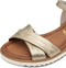 Tamaris dames sandalen - Sleehak 5 cm - Goud - Maat 37