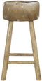 - stool wood leather 40x40x77 cow -