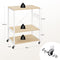 Woltu Keukenrek - 60x40x82,5cm - 3 Etages - Op Wielen - Licht Eiken/Wit