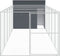 vidaXL - Hondenhok - met - ren - 214x661x181 - cm - gegalvaniseerd - staal - antraciet