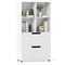 Coast Boekenkast - 4 Open Vakken 2 Lades - Wit - 70 x 33,5 x 130 cm