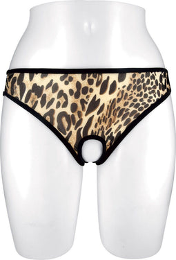 Fashion Secret Ophelia - Erotische Slip met Open Kruis - Luipaardprint - One Size