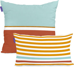Kussenhoes HappyFriday Blanc Golden lands Multicolour 2 Onderdelen