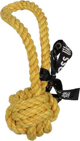 Ebi - Speelgoed Voor Dieren - Hond - 'are You Knots' Bal Met Lus 28cm Geel - 1st