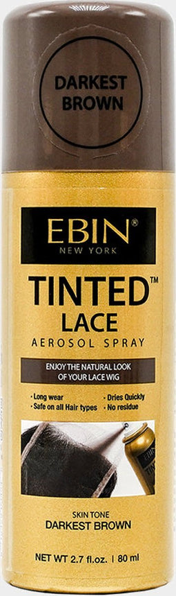 EBIN Tinted Lace Aerosol Spray - Darkest Brown 80ml