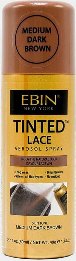 EBIN Tinted Lace Aerosol Spray - Medium Dark Brown 80ml