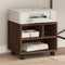 vidaXL - Printerkastje - met - wielen - 41x32x34,5 - cm - bruin - eikenkleurig