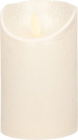 Anna's Collection Led kaars/stompkaars - creme wit - H12,5 x D7,5 cm - wax - bewegende vlam