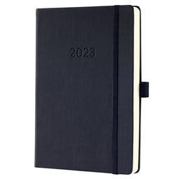 Agenda 2023 Sigel Conceptum A5 1dag/1pagina zwart - 3 stuks