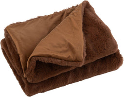 J-Line Plaid Cutie - Fleece Deken – Polyester – 180x130 cm – Bruin