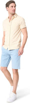 Mario Russo Korte Mouwen Overhemd - Poloshirt Heren - Luchtig en Comfortabel - Beige (1x)