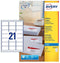 Avery J8160-25 - Adreslabels - Inkjetetiket 63x38mm - Wit (25 vel)