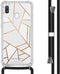 iMoshion Hoesje Geschikt voor Samsung Galaxy A40 Hoesje Met Koord - iMoshion Design Hoesje met Koord - Wit / Meerkleurig / Goud / White Graphic
