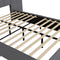 Juskys Luzano - Gestoffeerd Bed - 140x200cm - Fluweel - Donkergrijs - Incl. Leeslampje
