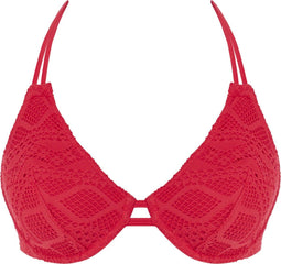 Freya SUNDANCE - UW Halter Bikini Top - Gehaakt ontwerp - Rood - Maat 65D